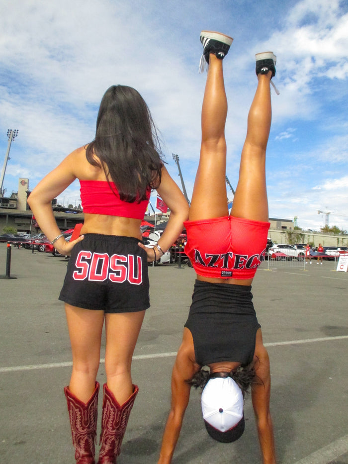 Fans with @bellanilsenn in UPSIDE San Diego State shorts