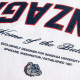 Gonzaga Essentials Oversized Tee in white, close-up detail