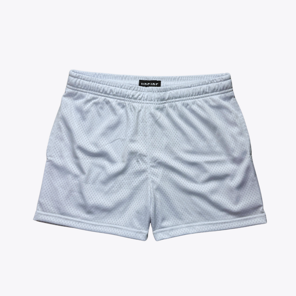 University of Miami Hurricanes (UM) White Upside Down Women Mesh Shorts for gamedays and tailgates